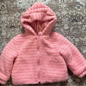 Rothschild Toddler Girls Pink Teddy Sherpa Winter Jacket Coat Size 3T Cozy Warm